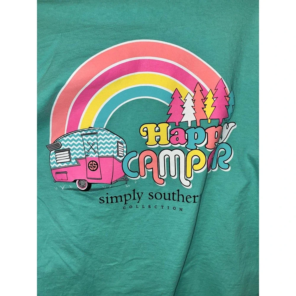 Simply Southern Teal Long Sleeve Graphic Tee‎ Turtle Logo